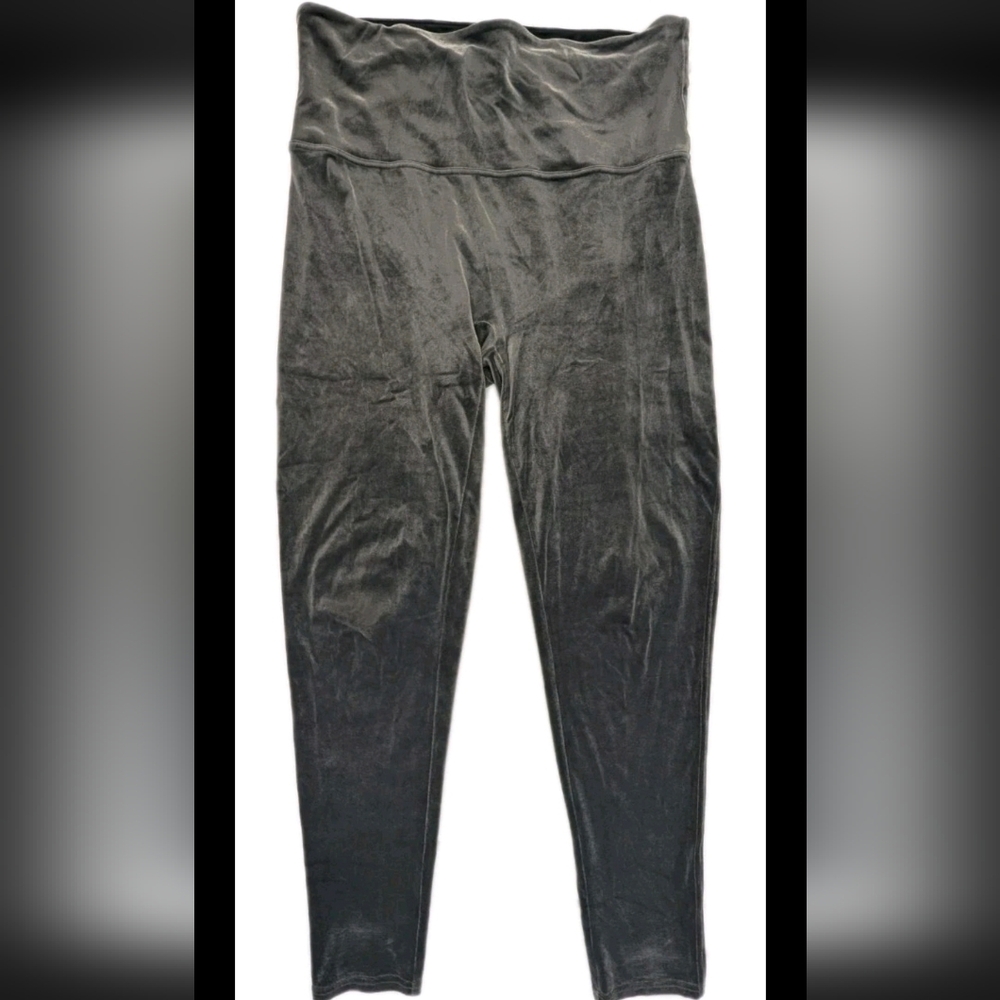 Spanx Velvet Leggings Pull On Women’s 2XL Gray Stretch (Inseam 29) - Picture 3 of 8